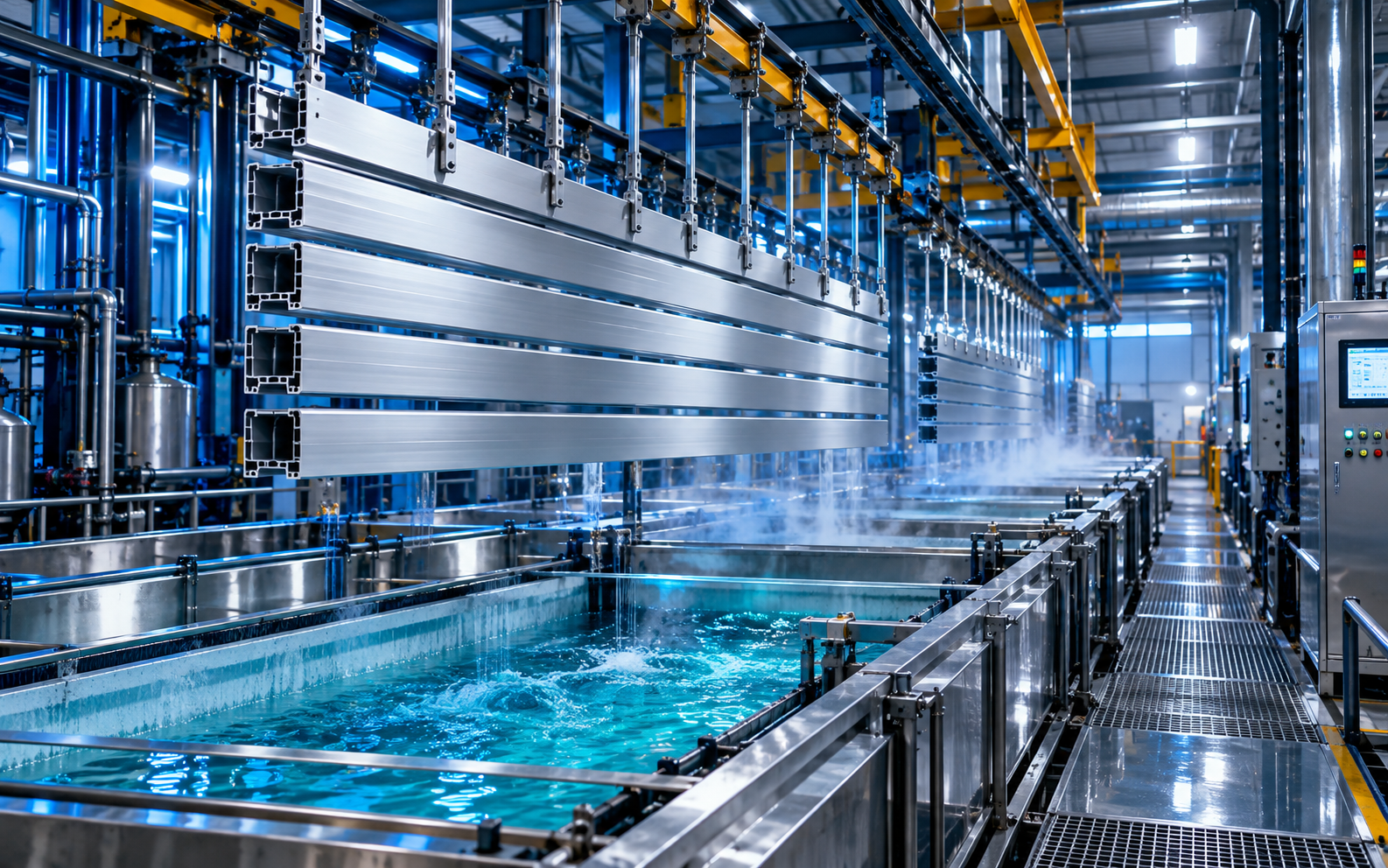 Industrial aluminium anodizing production line